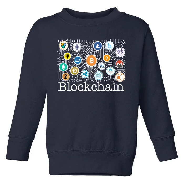 Blockchain Cryptocurrency Logos Toddler Sweatshirt