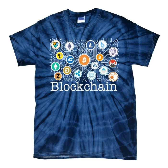 Blockchain Cryptocurrency Logos Tie-Dye T-Shirt