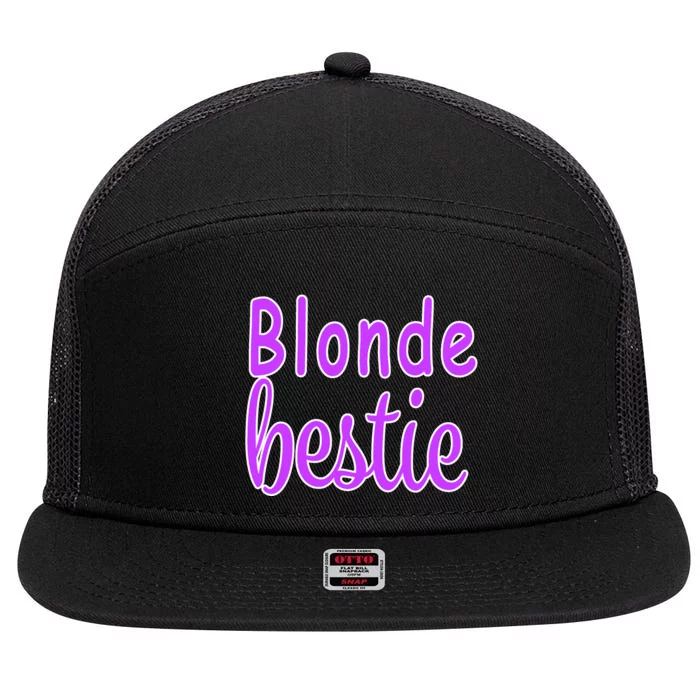 Blonde Bestie 7 Panel Mesh Trucker Snapback Hat