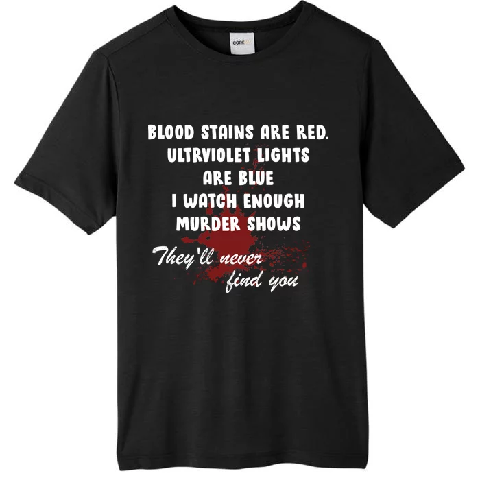 Blood Stains Are Red Ultraviolet Lights Are Blue ChromaSoft Performance T-Shirt