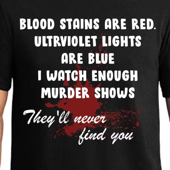 Blood Stains Are Red Ultraviolet Lights Are Blue Pajama Set