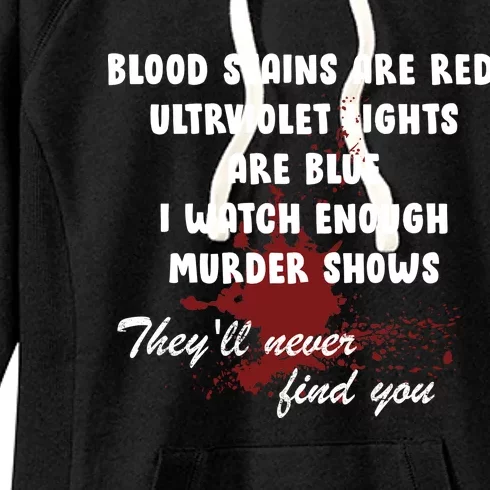 Blood Stains Are Red Ultraviolet Lights Are Blue Women's Fleece Hoodie