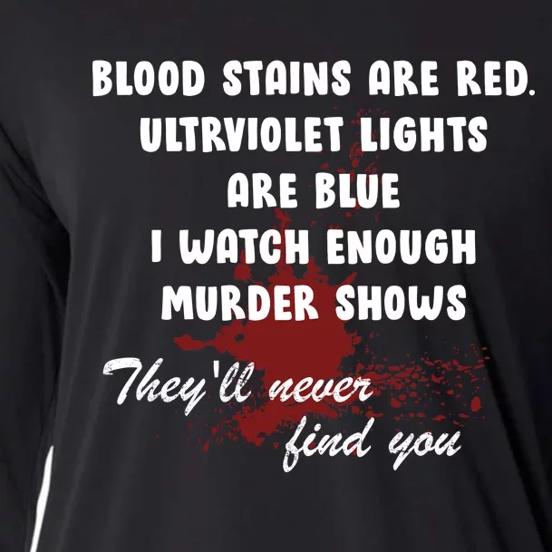 Blood Stains Are Red Ultraviolet Lights Are Blue Cooling Performance Long Sleeve Crew