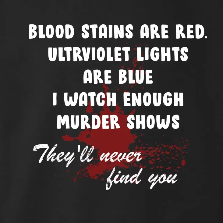 Blood Stains Are Red Ultraviolet Lights Are Blue Toddler Hoodie