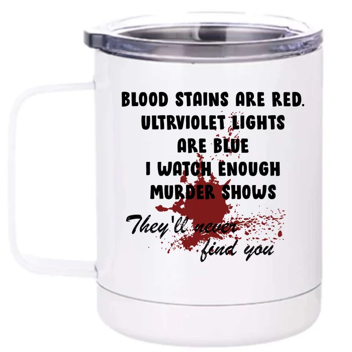 Blood Stains Are Red Ultraviolet Lights Are Blue Front & Back 12oz Stainless Steel Tumbler Cup