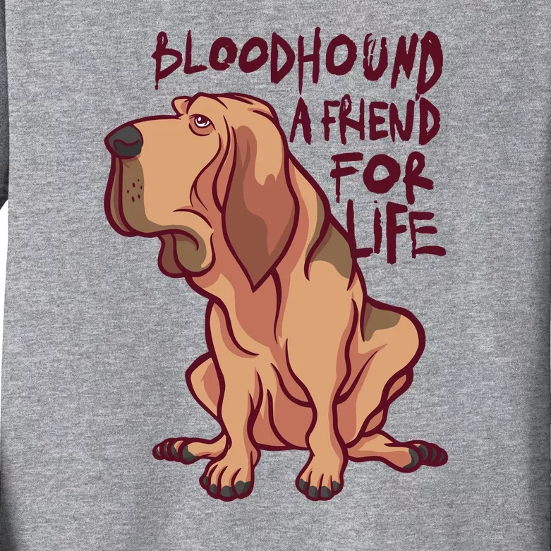 Bloodhound A Friend For Life Kids Long Sleeve Shirt