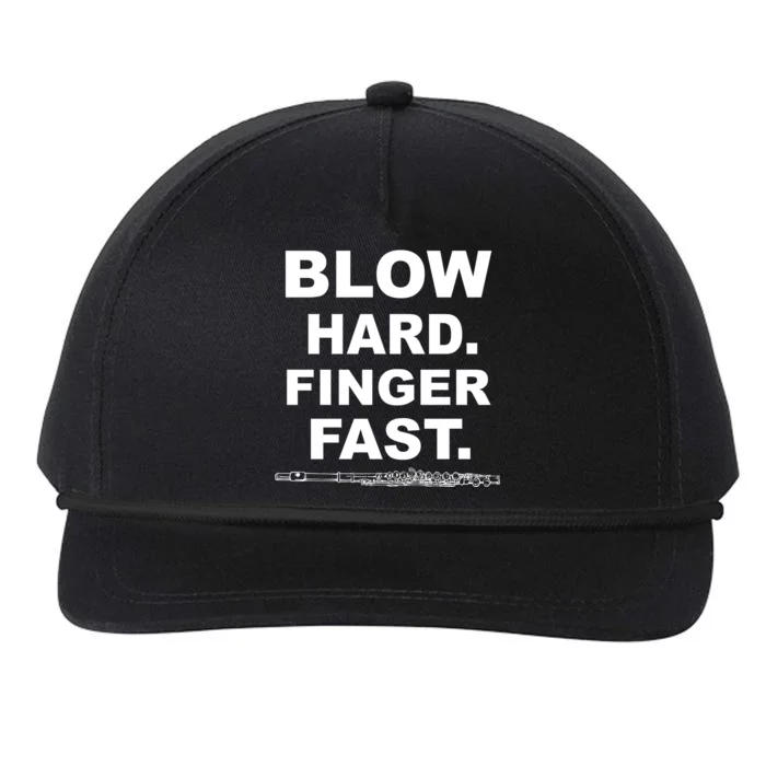 Blow Hard Finger Fast Flute Snapback Five-Panel Rope Hat