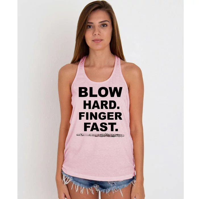 Blow Hard Finger Fast Flute Women's Knotted Racerback Tank