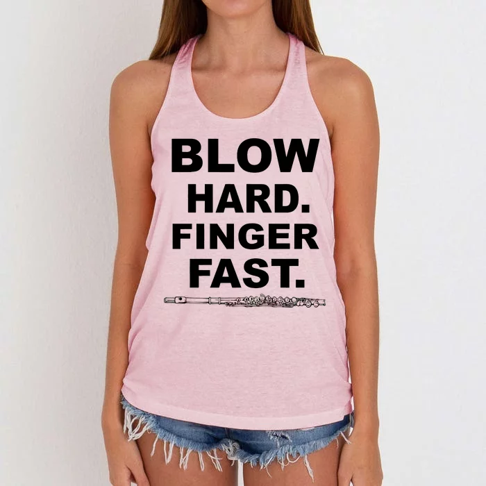 Blow Hard Finger Fast Flute Women's Knotted Racerback Tank