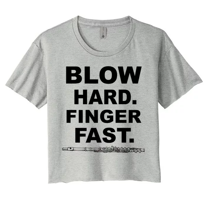 Blow Hard Finger Fast Flute Women's Crop Top Tee