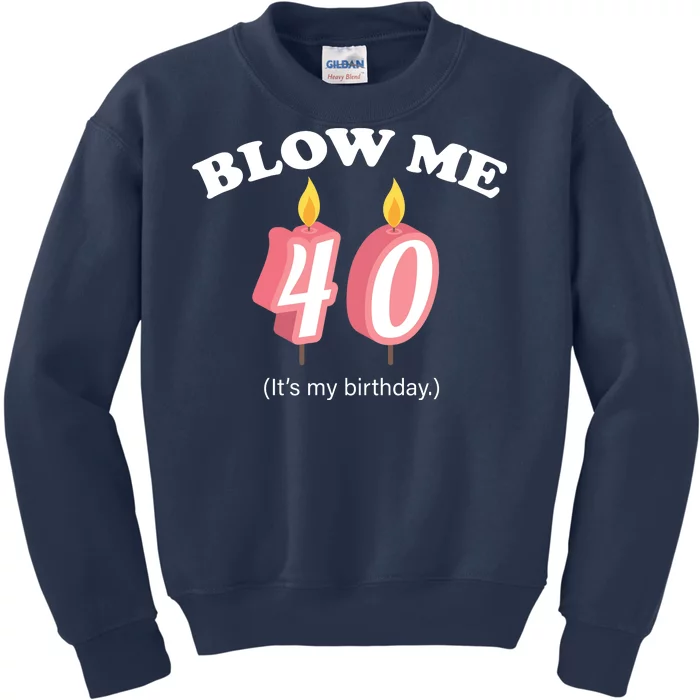 Blow Me It's My 40th Birthday Kids Sweatshirt