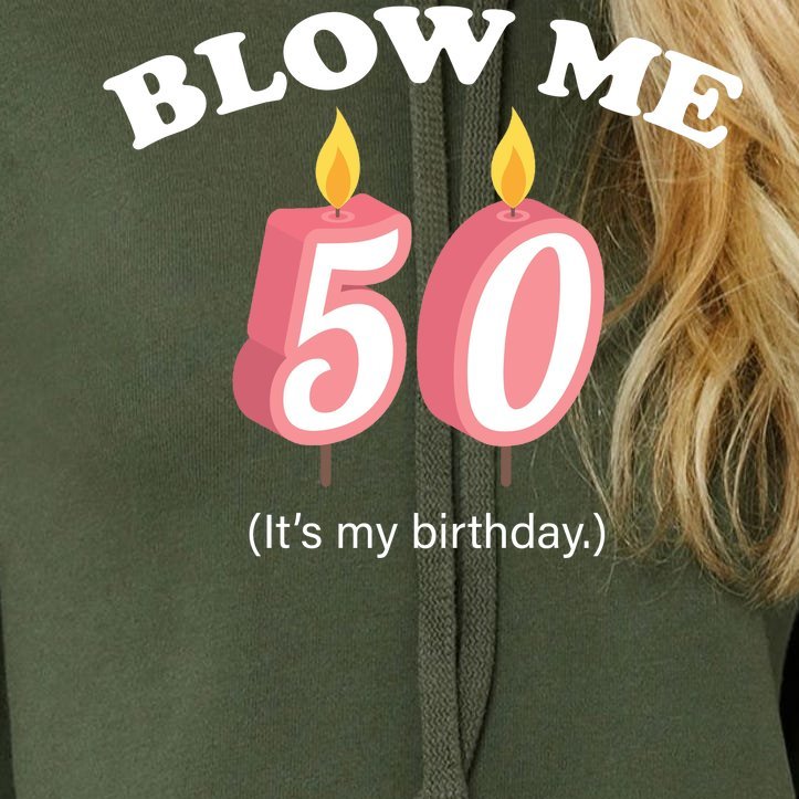 Blow Me It's My 50th Birthday Crop Top Hoodie