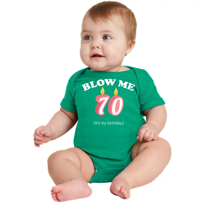 Blow Me It's My 70th Birthday Baby Bodysuit