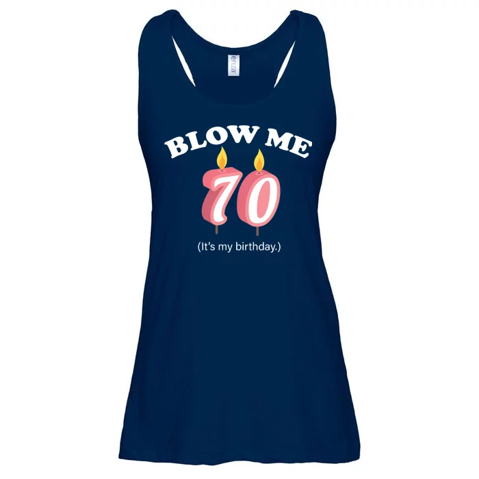 Blow Me It's My 70th Birthday Ladies Essential Flowy Tank