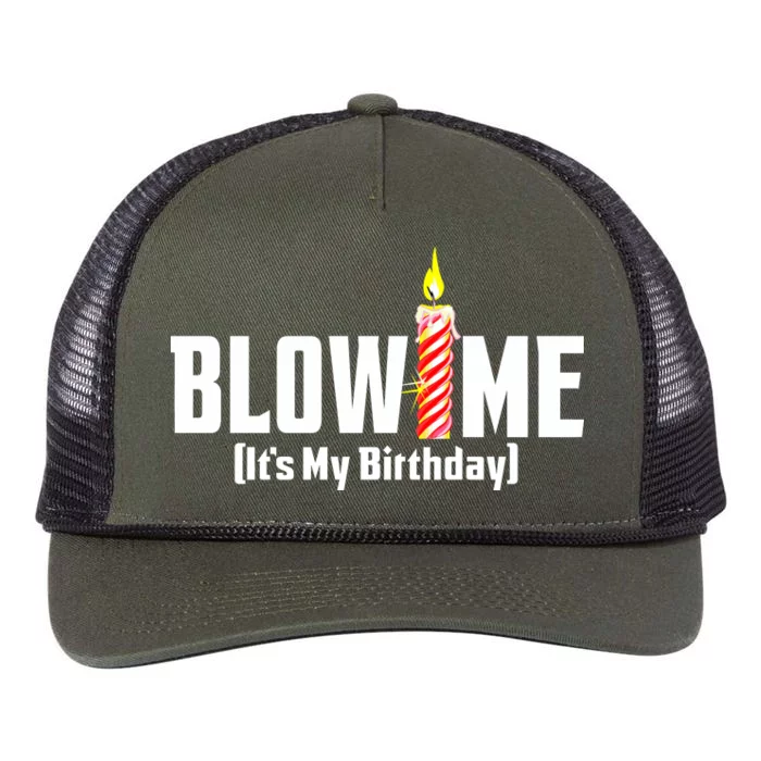 Blow Me It's My Birthday Retro Rope Trucker Hat Cap