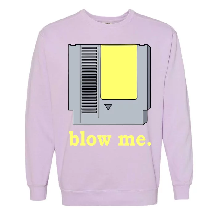 Blow Me Retro Video Game Garment-Dyed Sweatshirt