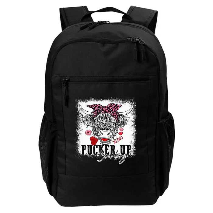 Bleached Leopard Pucker Up Cow Highland Cow Valentines Daily Commute Backpack