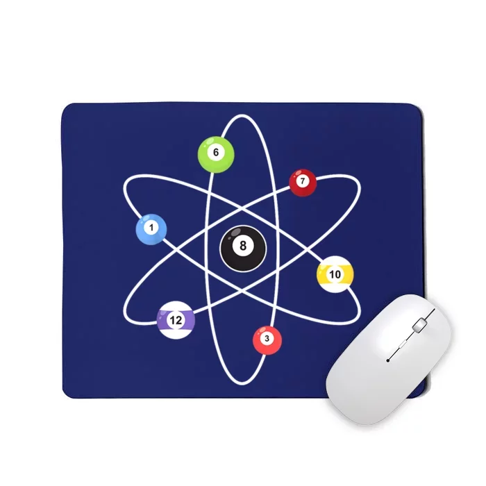 Billiard Lover Pool Player Game Sports Gift Cue Ball Atoms Mousepad