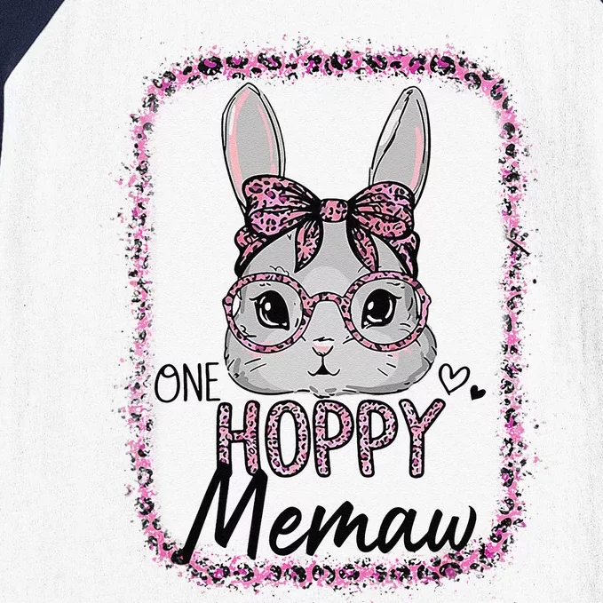 Bleached Leopard Pink Sunglasses Bunny One Hoppy Memaw Baseball Sleeve Shirt