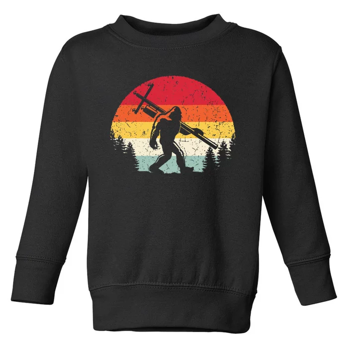 Bigfoot Lineman Power Electrician Funny Sasquatch Lineworker Toddler Sweatshirt