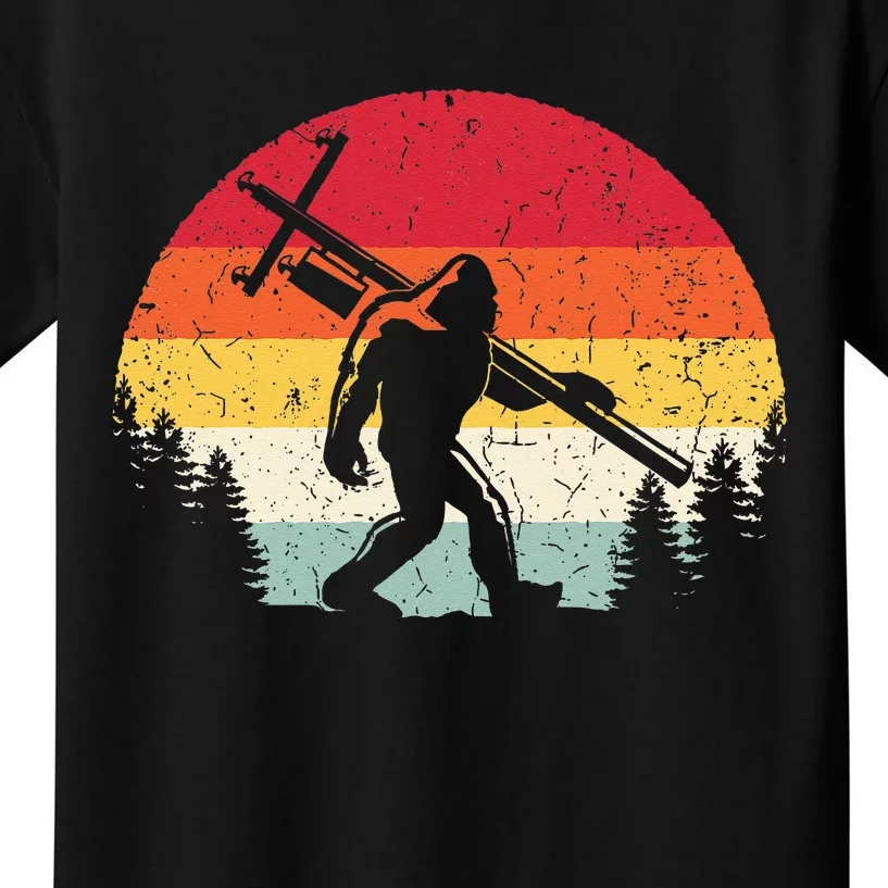 Bigfoot Lineman Power Electrician Funny Sasquatch Lineworker Kids T-Shirt