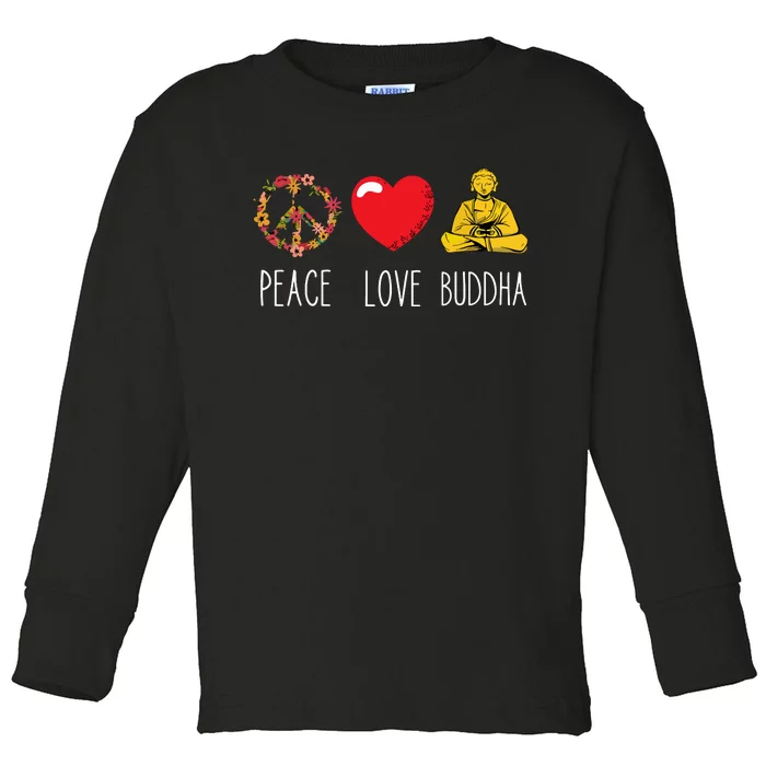 Buddha Love Peace Buddhist Zen Yoga Meditation Dao Mantra Toddler Long Sleeve Shirt