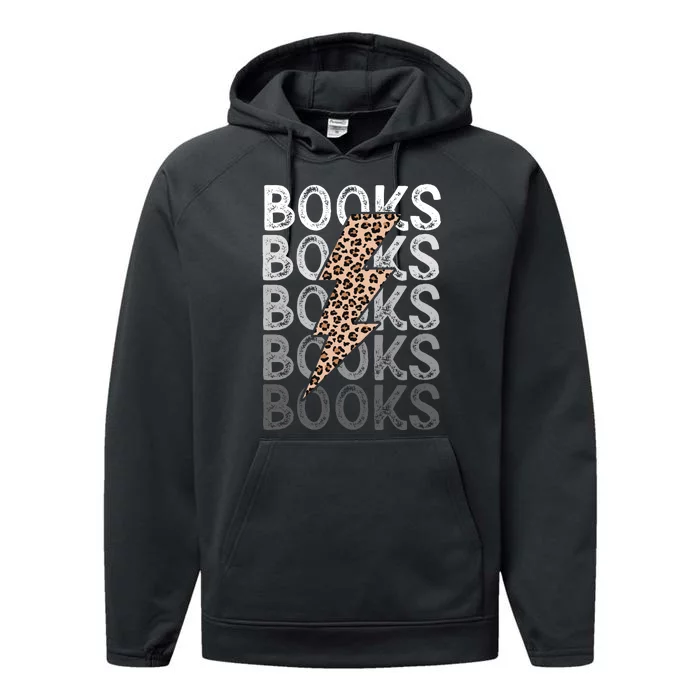 Books Leopard Print Book Club Bookish Performance Fleece Hoodie