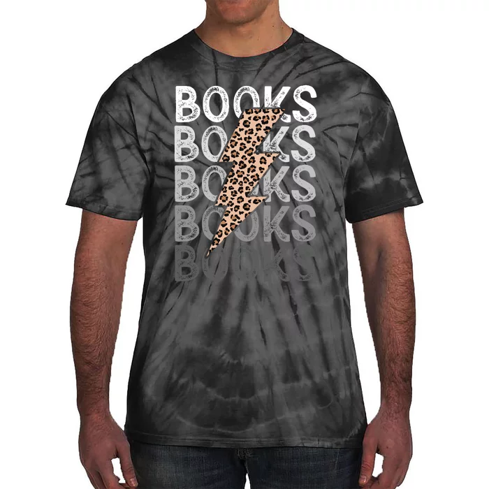 Books Leopard Print Book Club Bookish Tie-Dye T-Shirt