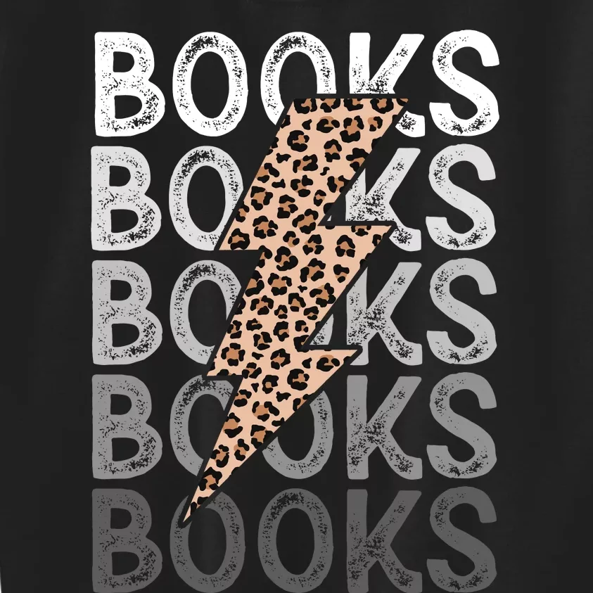 Books Leopard Print Book Club Bookish Kids Sweatshirt