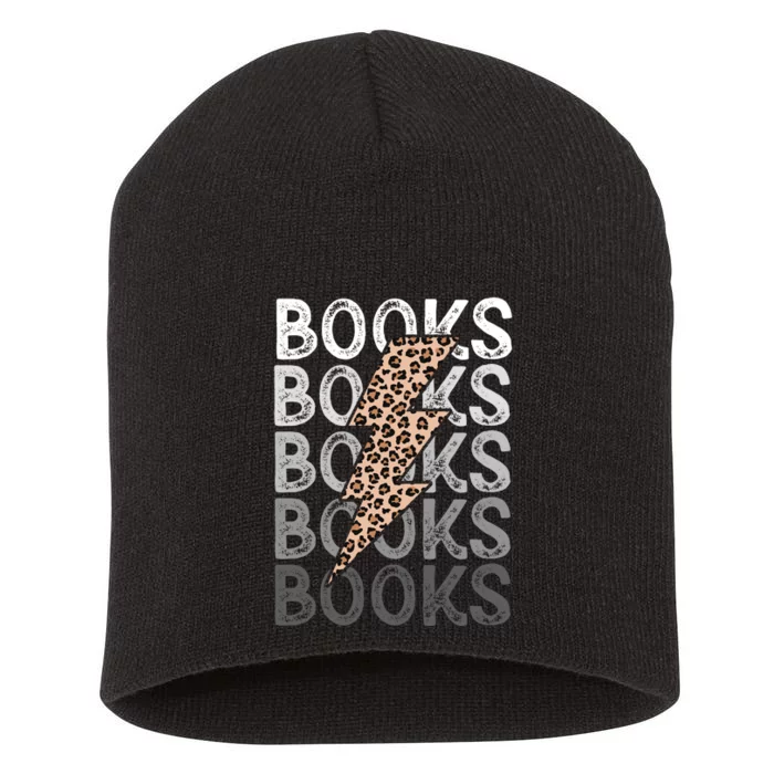 Books Leopard Print Book Club Bookish Short Acrylic Beanie