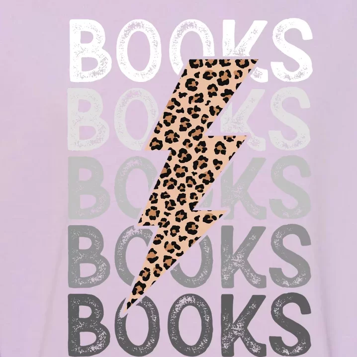 Books Leopard Print Book Club Bookish Garment-Dyed Sweatshirt