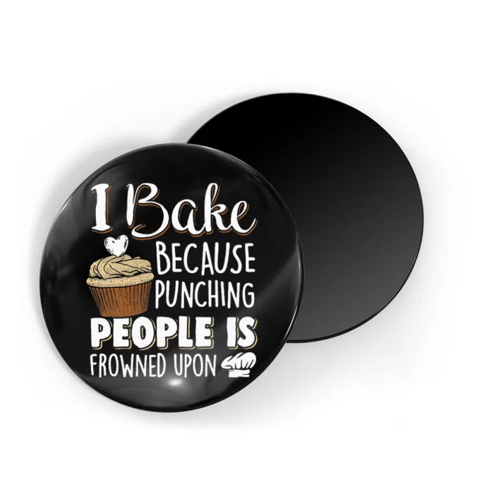 Baking Lover Punching People Baker & Cupcake Magnet