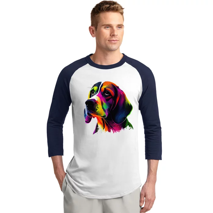 Beagle Lovers Pop Art Beagle Design Funny Beagle Baseball Sleeve Shirt