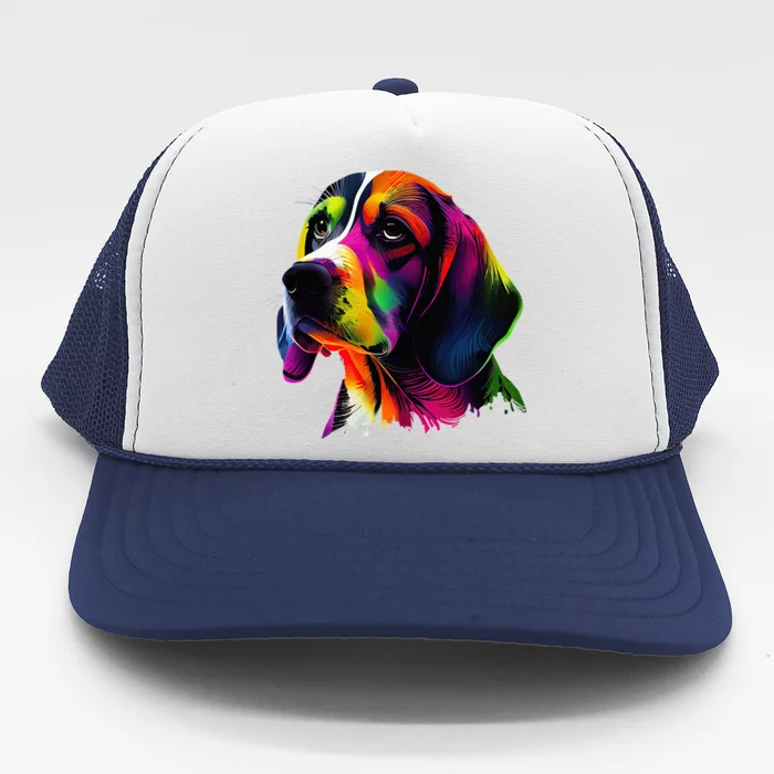 Beagle Lovers Pop Art Beagle Design Funny Beagle Trucker Hat