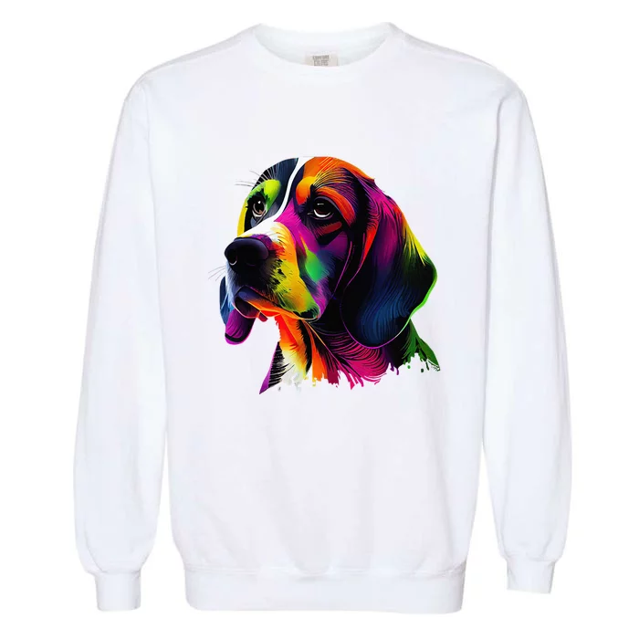 Beagle Lovers Pop Art Beagle Design Funny Beagle Garment-Dyed Sweatshirt