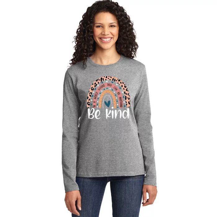 Bold Leopard Print for Unity Day Awareness Ladies Long Sleeve Shirt