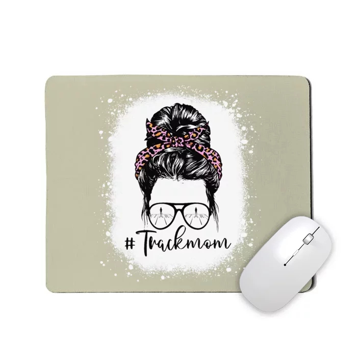 Bleached Leopard Pink Track Mom Life Messy Bun Mothers Day Mousepad