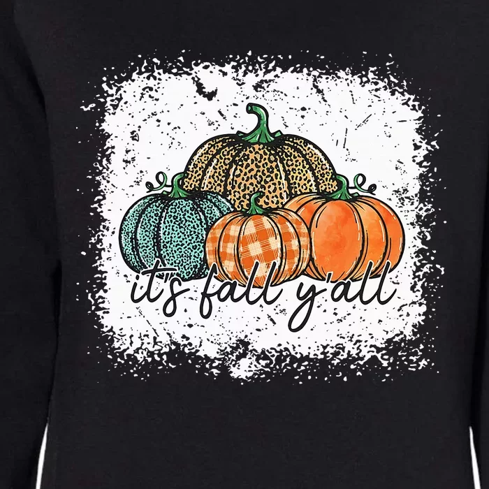 Bleached Leopard Pumpkin Autumn Its Fall Yall Thanksgiving Womens California Wash Sweatshirt