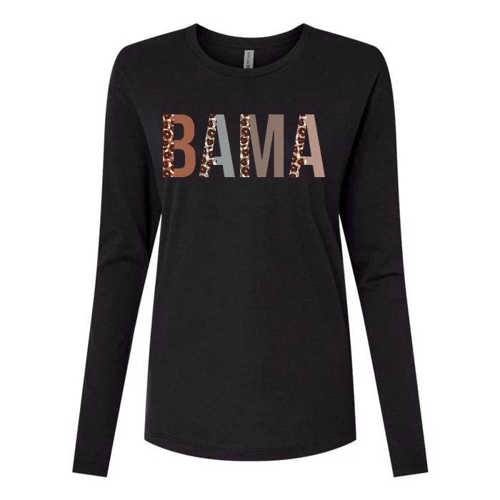 Bama Leopard Print Mom Cute Mothers Day Funny Grandma Womens Cotton Relaxed Long Sleeve T-Shirt