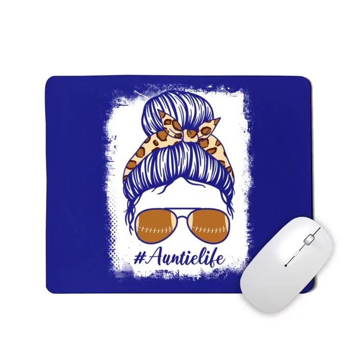 Bleached Leopard Print Messy Bun Sunglasses Football Auntie Gift Mousepad