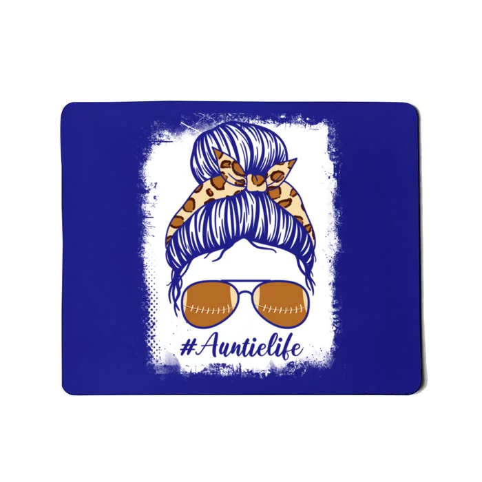 Bleached Leopard Print Messy Bun Sunglasses Football Auntie Gift Mousepad