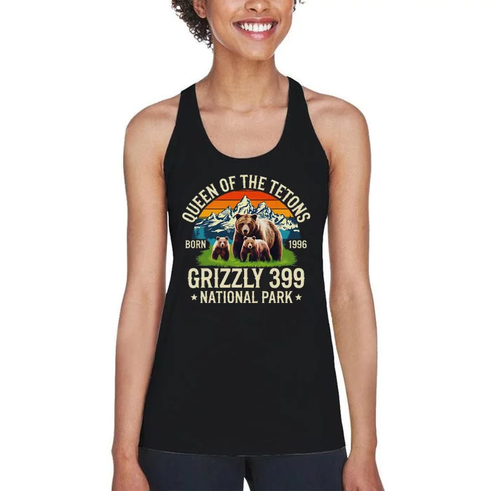 Bear Lovers Queen Of The Tetons Grizzly 399 National Park Women's Racerback Tank