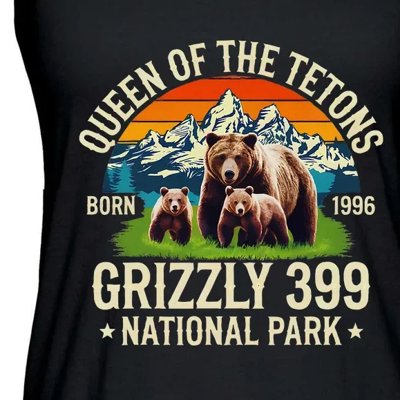 Bear Lovers Queen Of The Tetons Grizzly 399 National Park Ladies Essential Flowy Tank