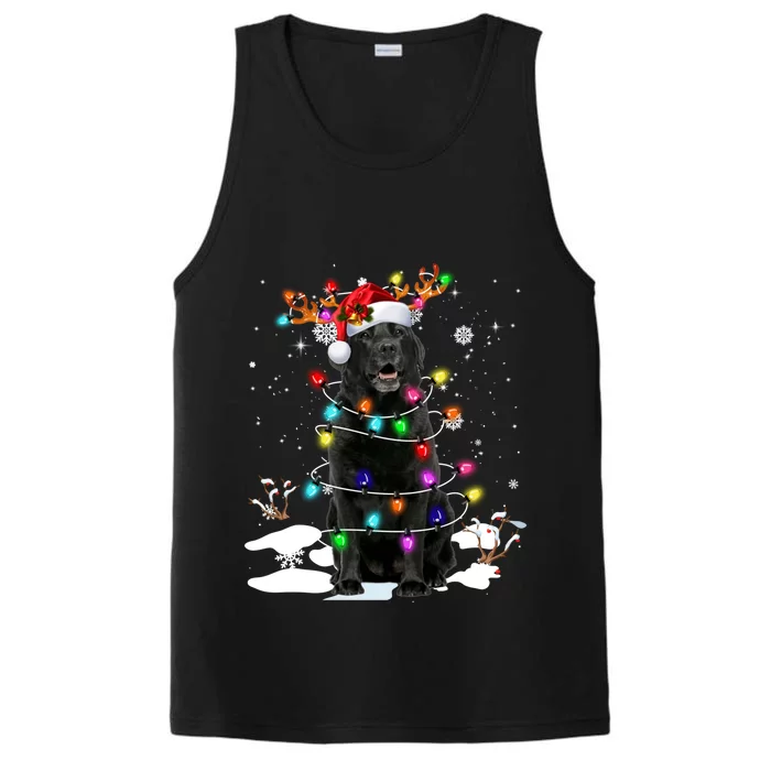 Black Labrador Retriever Christmas Dog Reindeer Santa Xmas Funny Gift Performance Tank