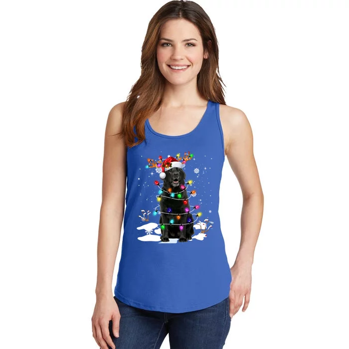 Black Labrador Retriever Christmas Dog Reindeer Santa Xmas Funny Gift Ladies Essential Tank