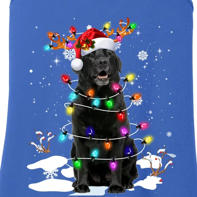 Black Labrador Retriever Christmas Dog Reindeer Santa Xmas Funny Gift Ladies Essential Tank