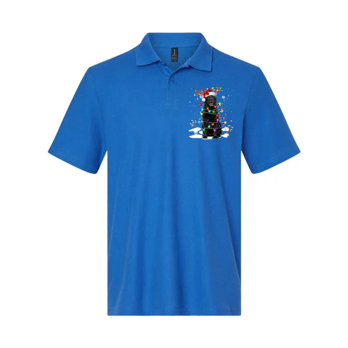 Black Labrador Retriever Christmas Dog Reindeer Santa Xmas Funny Gift Softstyle Adult Sport Polo