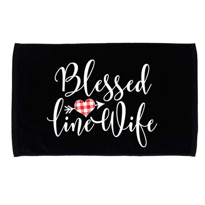 Blessed Linewife Red White Plaid Heart Line Wife Gift Microfiber Hand Towel