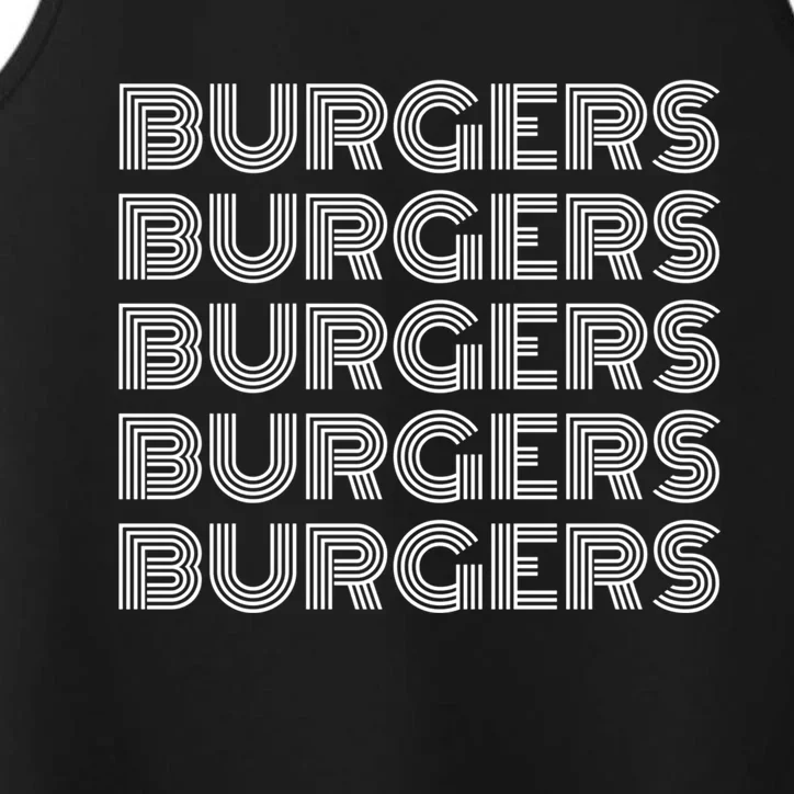 Burgers Lover Retro Style Foodie National Hamburger Day Great Gift Performance Tank