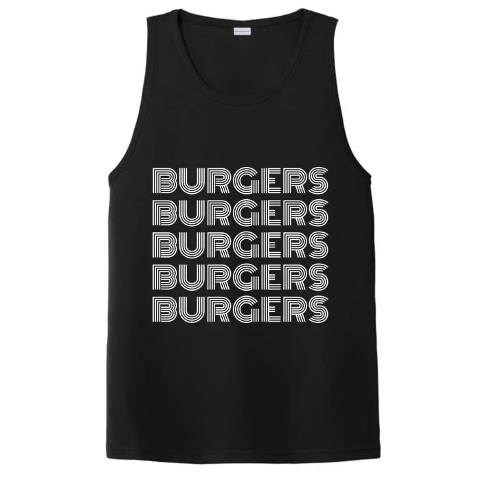 Burgers Lover Retro Style Foodie National Hamburger Day Great Gift Performance Tank